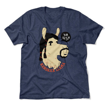 Kendrick Llama Men/Unisex T-Shirt in Heather Navy color